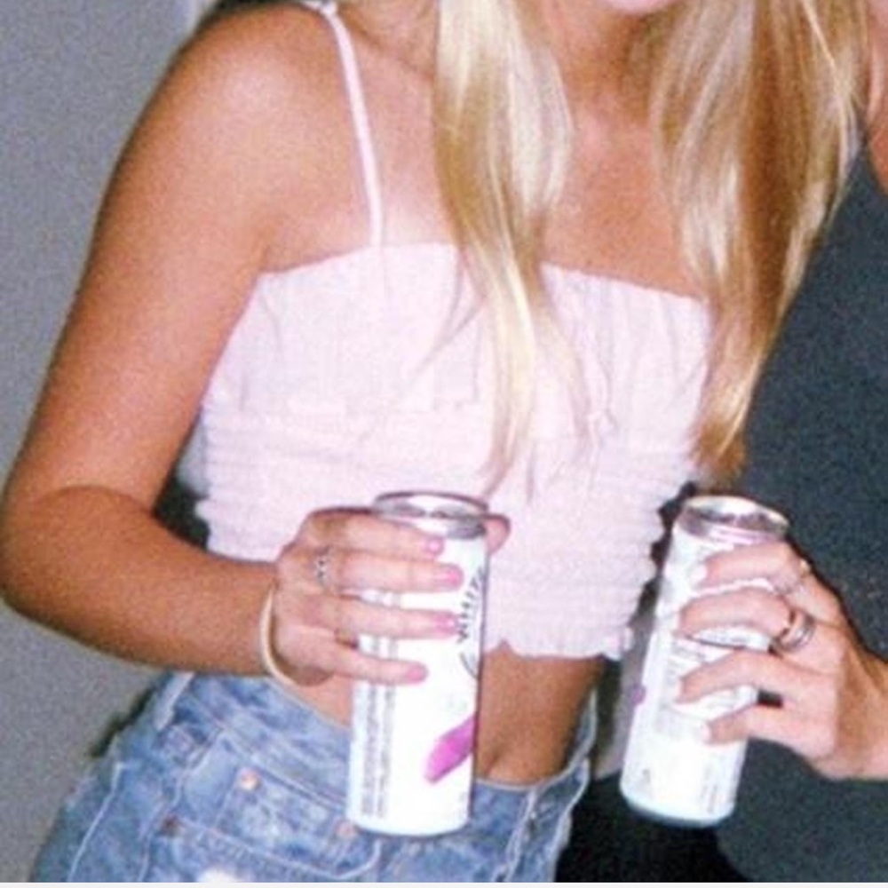 Superdown Light Pink Smocked Top